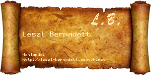 Leszl Bernadett névjegykártya